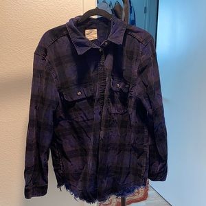 Oversize purple flannel (distressed)